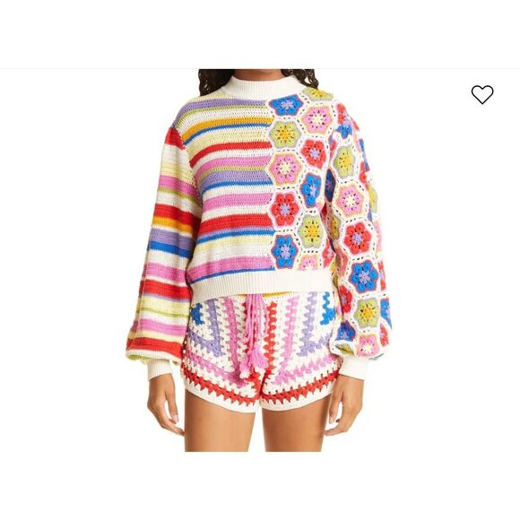 RARE- Farm Rio Handmade Crochet Sweater – Size Small –NWOT - Picture 3 of 16